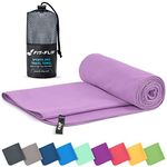 Fit-Flip Microfibre towel - compact, ultra lightweight & quick dry towel - the perfect gym, travel & beach towel - swimming towel for sports, camping & hiking (1x 30x50cm lilac + 1 bag)