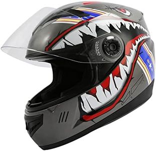 SLMOTO Youth Kids Full Face Motorcycle Helmets Dirt Bike ATV Motocross Helmet Off-Road Motorbike Street Bike Helmet Shark's Mouth Pattern DOT Approved