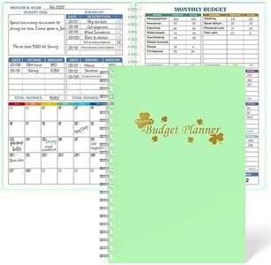 Budget Planner - Monthly Finance Organizer with Expense Tracker Notebook to Manage Your Money Effectively, Undated Finance Planner/Account Book, Start Anytime,A5(8.6x5.9 inchs),100gsm Paper (Green)