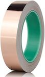 CCHUIXI Copper Foil Tape (1" x 66ft), Double Sided Conductive Adhesive, for Guitar Muffling, EMI Shielding, Crafts, Motor Coils, Grounding.