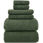 YTYC Towels,39x78 Inch Oversized Bath Sheets Towels for Adults Luxury Bath Towels Extra Large Sets for Bathroom Super Soft Microfiber Shower Towels 80% Polyester(Olive Green,6 Piece)