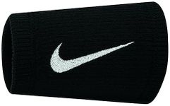 Nike BS1006-010 Basketball Elite Double Wide Wristband (2 Pack) - Black/White