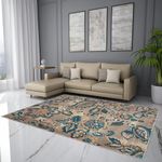 Welspun Blissful Carpet for Living Room | 5 x 7 Feet | Indoor Floor Rugs for Bedroom | Suitable for Home or Office | Anti Skid | Machine Washable Carpet | Brown