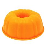 KeepingcooX Pumpkin Cake Mold - Silicone 9 Inch Fluted Cake Pan - Round Deep Bottom Baking Mold - Nonstick Bakeware, BPA Free, FDA-Approved, 9.84 x 3.54-Inches (Random Color)