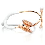 MDF Instruments MDF777RG29 Rose Gold Stainless Steel Dual Head Stethoscope (White)