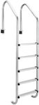 Pool Ladder, 304 Stainless Steel Swimming Pool Ladder, Heavy Duty Pool Escalator, 5 Step Pool Pedal Ladder, for above Ground Pools Stair Entry System, with Handrails