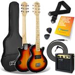 3rd Avenue 1/2 Size Kids Rock Electric Guitar Pack for Junior Beginners – 6 Months FREE Lessons, 5W Portable Amp, Cable, Bag, Picks and Strap – Sunburst