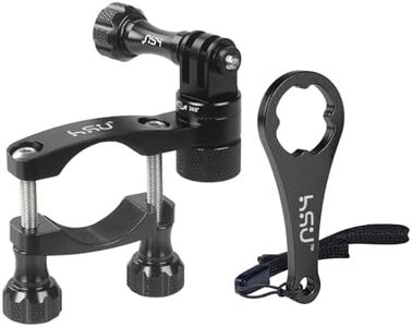 HSU 0.6-1.6inch All-Aluminum Bike/Motorcycle Handlebars, 360° Rotation Seat Post,Ski Pole Mount for GoPro 8 Hero7/HERO6 Black/HERO5 Black4,3,2,HD DJI Osmo Action Camera