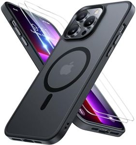 Miracase Magnetic Series for iPhone 13 Pro Max Case [Compatible with MagSafe] [with 2X Screen Protectors] Military-Grade Protection, Anti-Fingerprint, Slim Phone Case for iPhone 13 Pro Max, Black