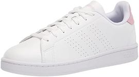 Adidas Women's Advantage Tennis Shoe, White/White/Aero Pink, 8, White/White/Aero Pink, 8