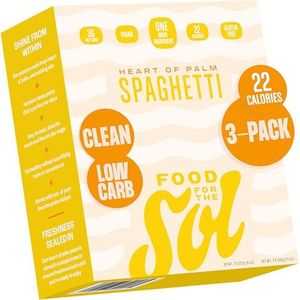 Food for the Sol Hearts of Palm Pasta (3-Pack) – Vegan, Al Dente Low Carb Spaghetti Noodles – Clean, Delicious Plant Based Vegetable Spaghetti - Gluten Free Pasta Recipes for Dinner, Lunch