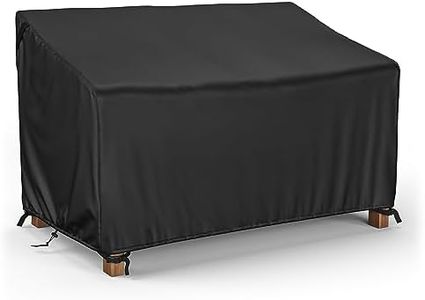 MR.COVER 2-Seater Patio Loveseat Cover, Patio Furniture Covers Waterproof, Fits up to 60W x 35D x 35H inches, with Air Vent and Handles, Black