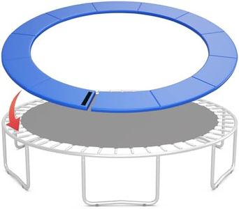 Giantex Trampoline Pad, 8ft 10ft 12ft 14ft 15ft 16ft Trampoline Replacement Safety Pad w/Split Design, No Holes for Pole, Waterproof Trampoline Accessories Spring Cover Round Frame (14 Ft, Blue)