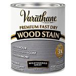 Rust-Oleum Varathane Premium Fast Dry Wood Stain for Interior Wood Surface (946 ml | Color: Weathered Gray | Oil-Based)