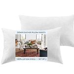 Yesterdayhome Set of 2-12x20 Oblong Pillow Inserts-Down Feather Stuffing Pillow Inserts-White