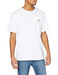 Carhartt Men's Relaxed Fit Heavyweight Short-Sleeve K87 Pocket T-Shirt, White, L