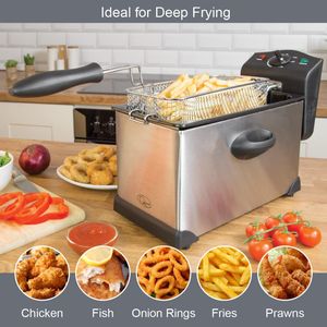 Quest 3L Deep Fat Fryer – Stainless Steel Electric Chip Pan