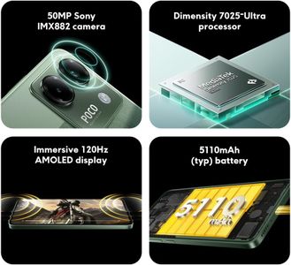 POCO M7 Pro 5G Smartphone, 12GB RAM 256GB Storage – Green