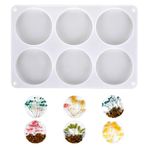 6-Cavity Resin Moulds Silicone，Resin Coaster Moulds，Silicone Molds for Resin， Coaster Molds for Epoxy Resin, Coaster Moulds for Epoxy Resin Flower Bouquet DIY Art Craft (Round)