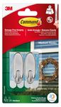 Command Clear Medium Hooks, 2 Hooks + 4 Adhesive Strips - Outdoor Use - Suitable for hanging items up to 900 g - Damage Free Hanging