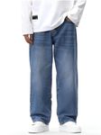 Ben Martin Light Blue Men Jeans || Baggy Fit Jean's for Man || Loose Fit High Rise Denim || Stretchable Casual Wear Jean,s || Dance Rap Rapping Style Pant for Men || Denim Cotton Jeans 32 (0)
