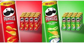 Pringles Original, 12 Pack (12 x 134g) & Pringles Sour Cream and Onion, 12 Pack (12 x 134g) bundle