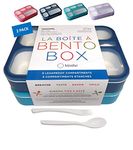 KINSHO Bento-Box Lunch Boxes for Kids, Boys, Adults. Leakproof Lunch Set, Bentoboxes for School or Work. Portion Containers. BPA Free. 6 Compartments. Fork & Spoon. Blue & Navy Blue Large