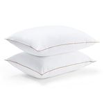 Puredown® Goose Feathers and Polyester Fiber Pillow Premium Medium to Firm Bed Pillows for Sleeping, Luxury Pillows with Downproof Cover, 2 Pack, King Size, 20x36 Inches