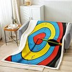 Colorful Archery Target Flannel Blanket,Arrow Fleece Blanket for Room Decor,Watercolor Circles Painted Print Throw Blanket for Sofa Couch,Throw 50"x60"