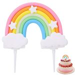 Rainbow Cake Topper,Soft Pottery Rainbow Cake Decorations Colorful Rainbow Cupecake Topper personalized Cake Topper Happy Birthday Cake Toppers Birthday Party Decorations Supplies