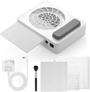 Aokitec Nail Dust Collector, 48W Dust Collector for Nail Salon Artist, Nail Vacuum Fan with Reusable&Disposable Filter, Nail Dust Extractor for Acrylic Builder Gel Nail Salon Home Use DIY