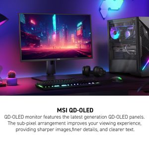 MSI MAG 26.5" QD-OLED Gaming Monitor – WQHD 240Hz, 0.03ms, HDR400
