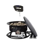 Flame King Smokeless Propane Fire Pit, 19-inch Portable Firebowl, 58K BTU with Propane Grip Scale, Self Igniter, Cover, & Carry Straps for RV, Camping, & Outdoor Living