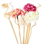 Yimisya 10Pcs Flower Reed Diffuser Sticks Set, Rattan Reed Fragrance Diffuser and Plastic Flower Replacement Refill Rattan Sticks for Home Office Decor - Hydrangea