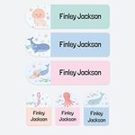 50 x No Iron Personalised Stick On Waterproof Washable Name Labels Great for Clothes, School Uniform, Equipment, Shoes. School, Nursery, Day Care, Hospital - Mermaid Under The Sea