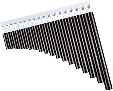 16 Pipes Pan Flute Pan Pipe C Key ABS Plastic Traditional Woodwind Musical Instrument for Beginner and Musical Lover (18 Pipes, dark brown and white)