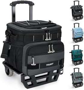 TOURIT Collapsible 48-Can Leak-Proof Insulated Rolling Cooler with All-Terrain Cart, Upgraded Fixtures and New Wheels Suitable for Beach, Picnic, Shopping