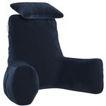 MY ARMOR Backrest Pillow for Bed with Detachable Neck Rest & Support Arms, Soft Reading Pillow | Back Support Wedge Pillow for Working, Seating & Relaxing in Bed - Navy Blue