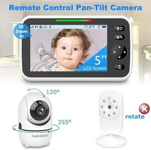 HelloBaby 5'' Video Baby Monitor with Camera – Night Vision, Two-Way Audio