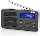 Portable Digital DAB Radio - August MB225 - DAB+/FM - RDS Function, 40 Presets, Stereo/Mono Portable Radio, Dual Alarm, Rechargeable Battery, Headphone Jack