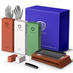Extra Large Knife Sharpening Stone Kit - YEOPASDA Thicker 3 Side Grit 400/1000/6000 Wet Stone - Whetstone Knife Sharpener Stone Set with Non-Slip Wood Base, Angle Guide, Cut Resistant Gloves