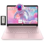 HP Premium Stream 14" HD BrightView Laptop, Intel Celeron N4120, 8GB RAM, 352GB Storage(64GB eMMC+288GB Docking Station Set), Intel UHD Graphics, Webcam, 1 Year Office 365, WiFi, HDMI, Win 11s, Pink