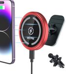 OHLPRO for Magsafe Car Mount, Dashboard Magsafe Car Phone Holder Charger for iPhone 15 14 13 12 Pro/Pro Max/Plus/Mini,15W Fast Charging Vent Mount, Super Fashion & Hands Free, Red