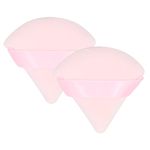 MAYCREATE® 2pcs Makeup Powder Puff For Women Triangle Cosmetic Sponge Puff for Loose Powder Body Powder, Face Dry Wet Makeup Puff for Contouring, Under Eyes and Corners (Pink)