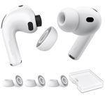 AhaStyle Ear Tips for AirPods Pro 3 (2025) with Noise Reduction Hole【Fit in The Charging Case】 3 Pairs Silicone Ear Covers Replacement Tips for AirPods Pro 3rd Gerentation with Portable Storage Box