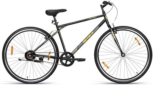 Unisex Ninety One Hellfire 700C Hybrid Rigid Single Speed Cycle in 29" Wheel Size With Extra Slim Tyres, Black ,19 Inches