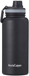 InstaCuppa Insulated Water Bottle 1000 mL, Double-Wall Thermosteel Flask, Vacuum Insulated Stainless Steel | Retains Hot and Cold Temperatures, Black