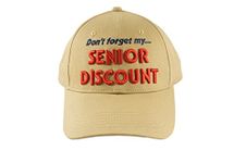 Funny Retirement Birthday Thanksgiving Gifts Baseball Cap, Don't Forget My Senior Discount Hat for Dad Grandpa Elders Father's Grandparents Beige, Beige, One Size