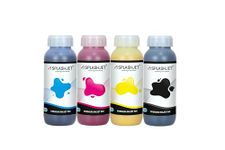 Splashjet Sublimation Refill Ink for Epson L100, L110, L130, L200, L210, L220, L300, L360, L361, L365, L380, L385, L405, L455, L485, L550, L555, L565, L605, L1300-500gm x 4 Color Set Bottle - 501881