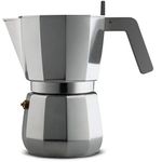 Alessi Moka Dc06/9 Fm-Design Espresso Coffee Maker in Aluminium Casting, Handle and Knob in Pa, Grey, 9 Cups, Steel